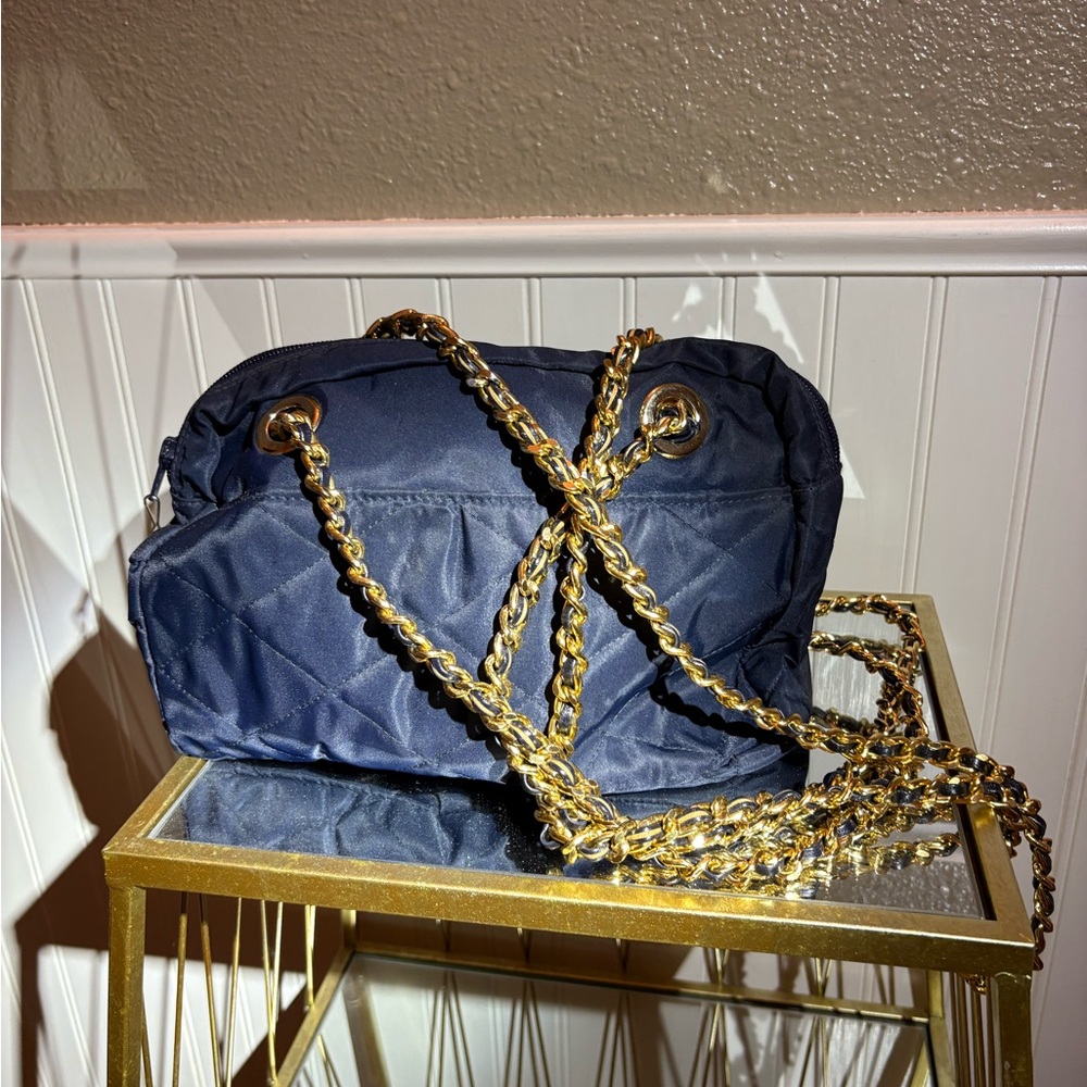 Ann Taylor  Navy Chain Shoulder Bag
